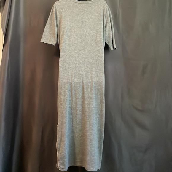 Top Shop dark grey super soft material midi Length dress 2 side zips Sz 6 - Picture 3 of 5
